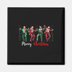 Funny Trump Dance Santa Claus Merry Christmas Paja Magnet