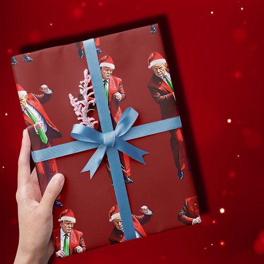 Funny Trump Dance Santa Claus Weihnachten Geschenkpapier