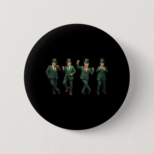 Funny Trump Dance St Patricks Day Pajamas Ymca Tr Button (Vorderseite)