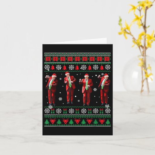 Funny Trump Dance Weihnachtsmann Weihnachten Weihn Karte (Gelbe Blume)