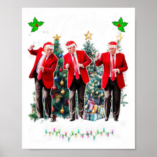 Funny Trump Dance Weihnachtsmann Weihnachten Weihn Poster