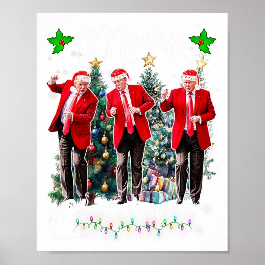 Funny Trump Dance Weihnachtsmann Weihnachten Weihn Poster (Vorne)