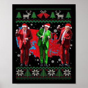 Funny Trump Dance Weihnachtsmann Weihnachten Weihn Poster