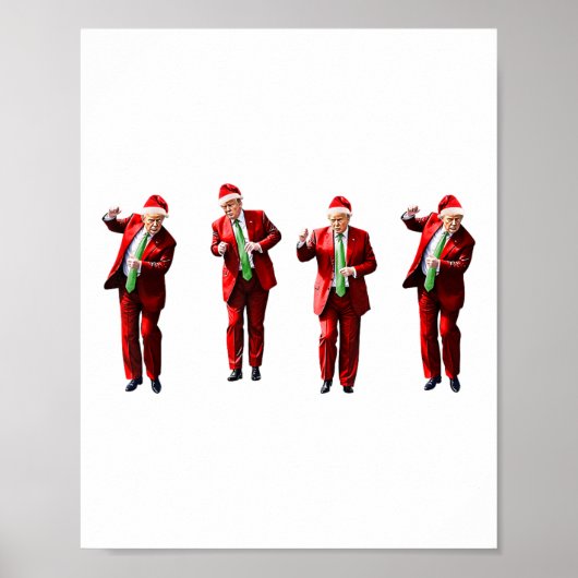 Funny Trump Dance Weihnachtsmann Weihnachten Weihn Poster (Vorne)