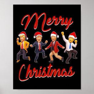 Funny Trump Dance Weihnachtsmann Weihnachten Weihn Poster