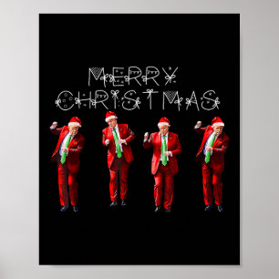 Funny Trump Dance Weihnachtsmann Weihnachten Weihn Poster