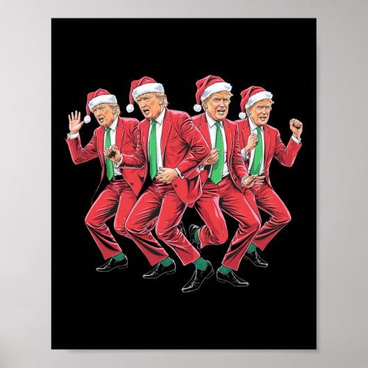 Funny Trump Dance Weihnachtsmann Weihnachten Weihn Poster (Vorne)