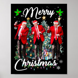 Funny Trump Dance Weihnachtsmann Weihnachten Weihn Poster