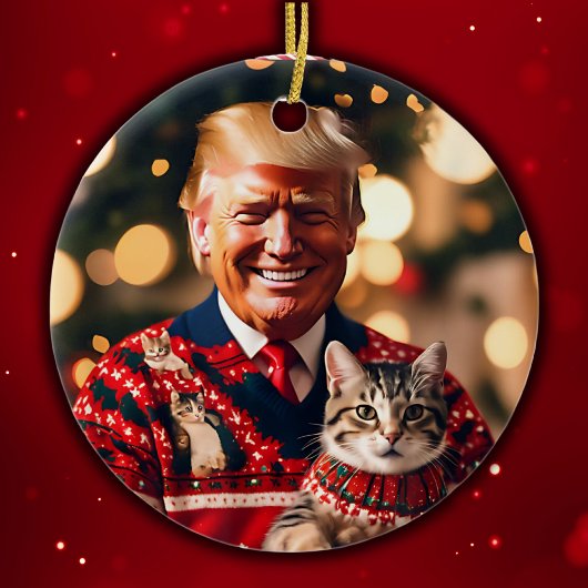Funny Trump | Donald Trump macht Katzen wieder sic Keramik Ornament