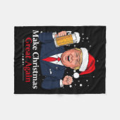 Funny Trump Drink Beer Fleecedecke (Vorderseite (Horizontal))