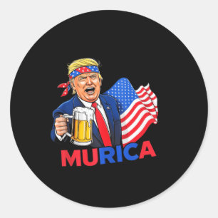 Funny Trump Drink Bier T-Shirts Weihnachten 2024 G Runder Aufkleber