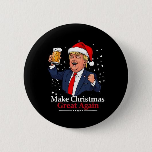 Funny Trump Drinking Beer Weihnachten 2024 Grea Button (Vorderseite)