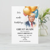 Funny Trump Einladung zum Geburtstag (Stehend Vorderseite)
