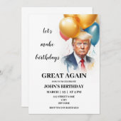 Funny Trump Einladung zum Geburtstag (Vorne/Hinten)