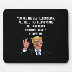 Funny Trump Electrician Lineman Mousepad