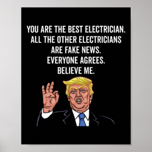 Funny Trump Electrician Lineman Poster
