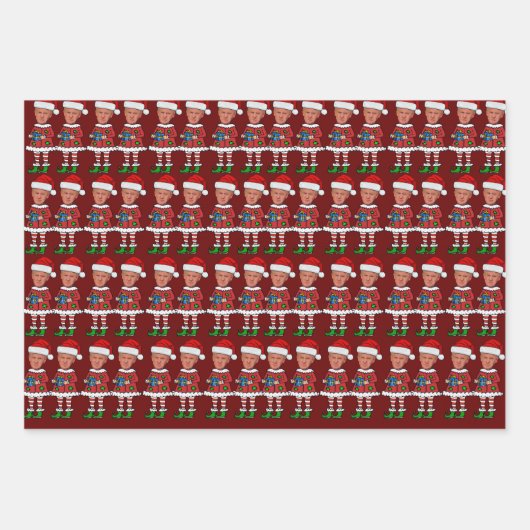Funny Trump Elf 2024 Weihnachten wieder großartig Geschenkpapier Set (Vorderseite 3)