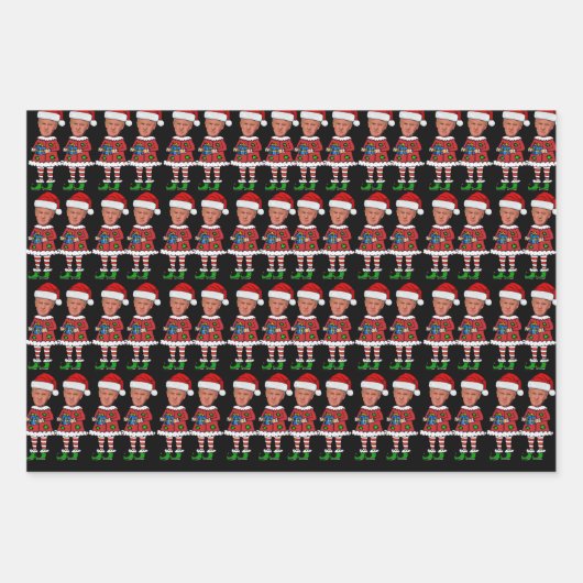 Funny Trump Elf 2024 Weihnachten wieder großartig  Geschenkpapier Set (Vorderseite 2)