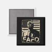 Funny Trump Fafo Retro American Flag Magnet (Vorderseite/Rückseite)