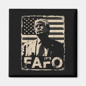 Funny Trump Fafo Retro American Flag Magnet (Vorne)