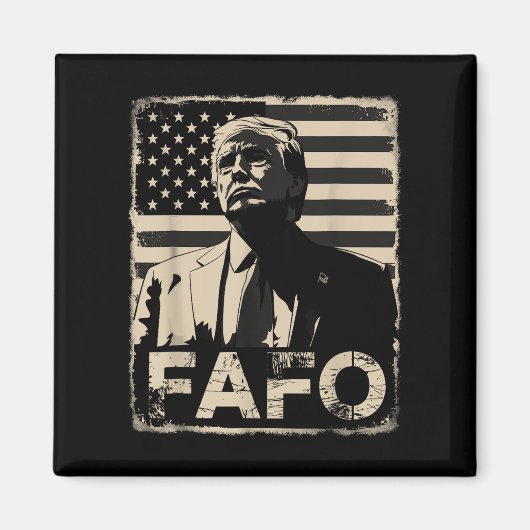 Funny Trump Fafo Retro American Flag Magnet (Vorne)