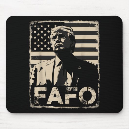 Funny Trump Fafo Retro American Flag Mousepad (Vorne)