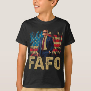 Funny Trump Fafo, Y2k Fafo Trump, US-Flag Vin T-Shirt