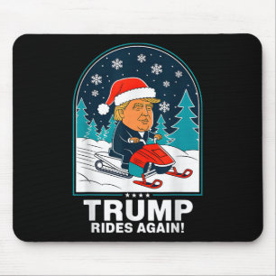 Funny Trump fährt wieder Snowmobile Spaß Winter Mousepad