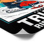 Funny Trump fährt wieder Snowmobile Spaß Winter Poster (Ecke)
