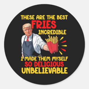 Funny Trump Fast Food Spaß Fries Election 2024 Bu Runder Aufkleber