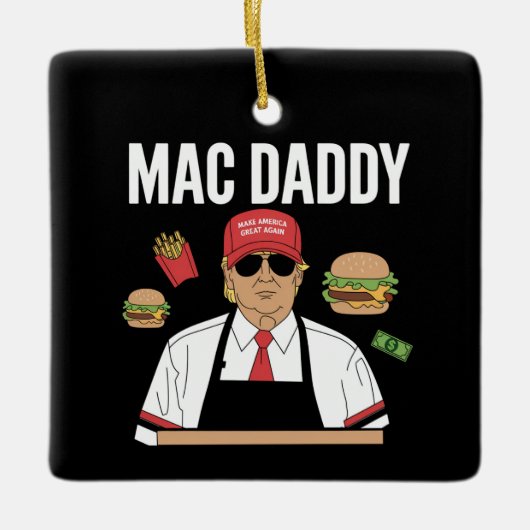 Funny Trump Fries Making Fries Mac Daddy Keramikornament (Vorderseite)