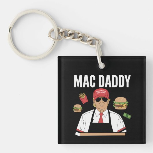Funny Trump Fries Making Fries Mac Daddy Schlüsselanhänger (Vorderseite)