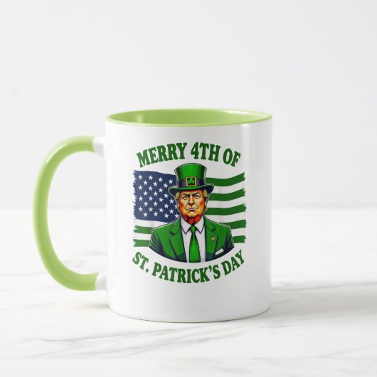 Funny Trump froh 4. St Patricks Day Tasse (Links)