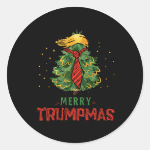 Funny Trump frohe Trumps Weihnachtsbaum Xmas Hol Runder Aufkleber