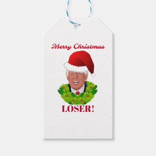 Funny Trump "Frohe Weihnachts-Loser" Geschenkanhänger (Vorderseite)