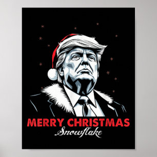 Funny Trump frohe Weihnachts-Snowflake Poster