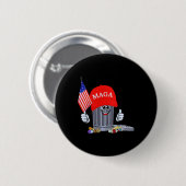 Funny Trump Garbage Can Cartoon Charakter Amerikan Button (Vorne & Hinten)
