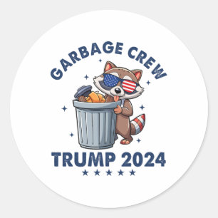 Funny Trump Garbyge Crew Runder Aufkleber