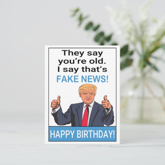 Funny Trump Geburtstagsgeschenk Postkarte (Stehend Vorderseite)