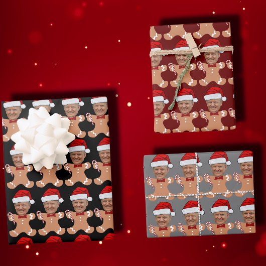 Funny Trump Gesicht Custom Face Foto Gingerbrei Geschenkpapier Set