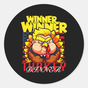 Funny Trump Gewinner Türkei Abendessen Thanksgivi Runder Aufkleber