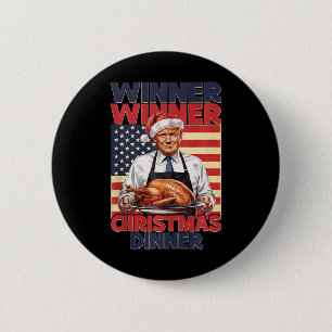 Funny Trump Gewinner Weihnachts-Abendessen Button