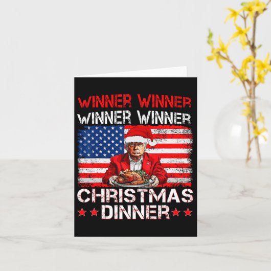 Funny Trump Gewinner Weihnachts-Abendessen Karte (Gelbe Blume)