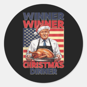 Funny Trump Gewinner Weihnachts-Abendessen Runder Aufkleber