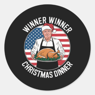 Funny Trump Gewinner Weihnachts-Abendessen Runder Aufkleber