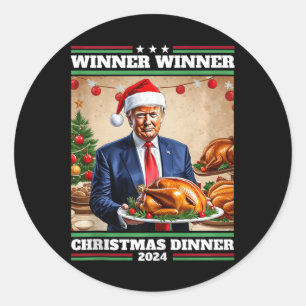 Funny Trump Gewinner Weihnachts-Abendessen Tank to Runder Aufkleber