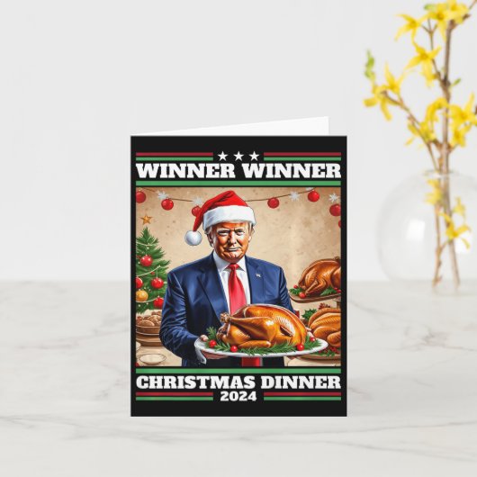 Funny Trump Gewinner Weihnachtsessen Karte (Gelbe Blume)