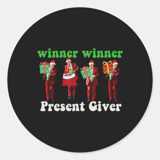 Funny Trump Gewinner Weihnachtsgeschenk Trump Da Runder Aufkleber (Vorderseite)