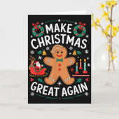 Funny Trump Gingerbread Man Make Christmas Great A Karte (Gelbe Blume)