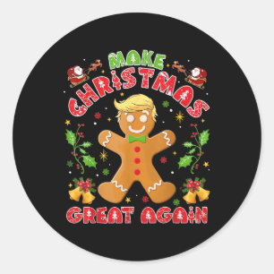 Funny Trump Gingerbrot Man Make Christmas Great Runder Aufkleber